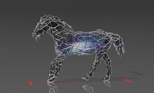 Horse 19 - Low Voronoi Style - Single Spider Web - LowPoly - Perfect Design - Easy Print - Decor