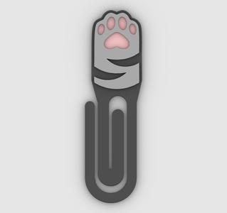 cat hand - stay pawsite - Paper clip, bookmark - 3MF pre-painted , STL