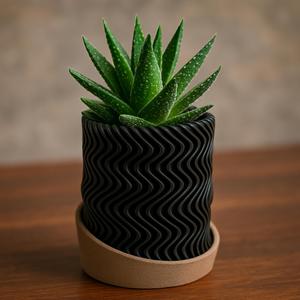 WAVE PLANTER (WAMEO) WITH DRIP TRAY
