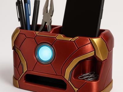 Arc Reactor Desk Hub – Iron Man–Inspired Organizer