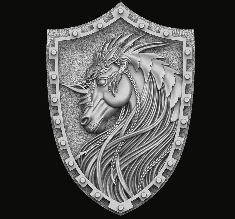 Horse with Dragon Pendant