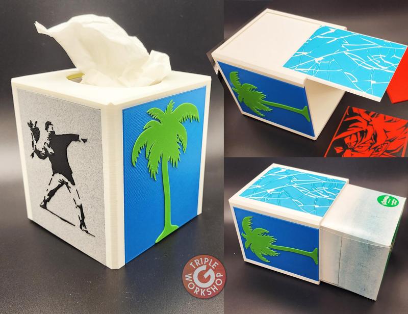 Tissue Box Cover w/Customizable Panels