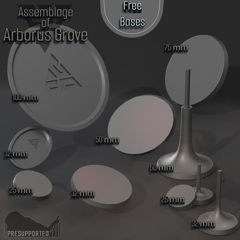 Free bases, presupported, with Shadowcast Form logo