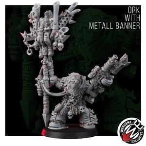 ORK MAD RIDERS BOY WITH METALL BANNER