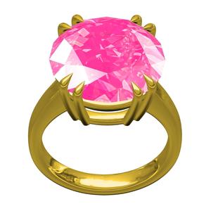 Single Pink Round  Diamond Solitaire Ring