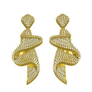 Antique Wave Dangle Drop Earring