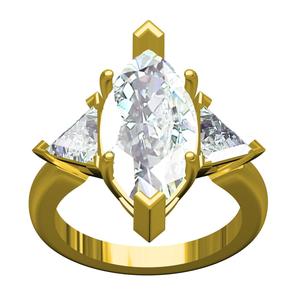 Marquise and Trillion Diamond Solitaire Ring