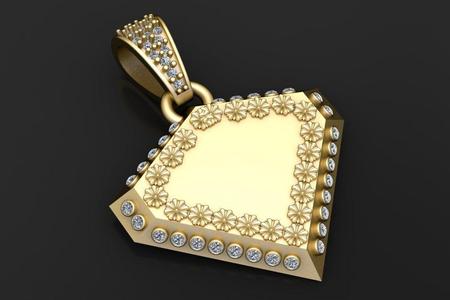 Triangle Gold Pendant 3D printable model