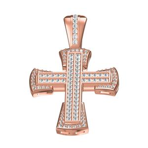 Unique Channel Set Diamond Cross Pendant