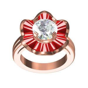 Ruby Baguette Diamond Cluster Engagement Ring
