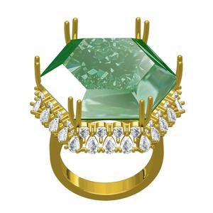 Hexagon Stone Diamond Stone Cocktail Ring