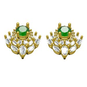 Round Halo and Pear and Marquise Cluster Earring