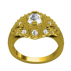 Unique Vintage Style Filigree Engagement Ring