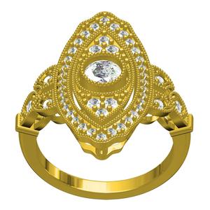Antique Marquise Shape Art Deco Engagement Ring