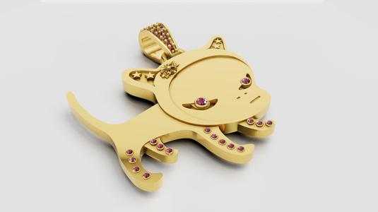Cat gold Pendant 3D printable model