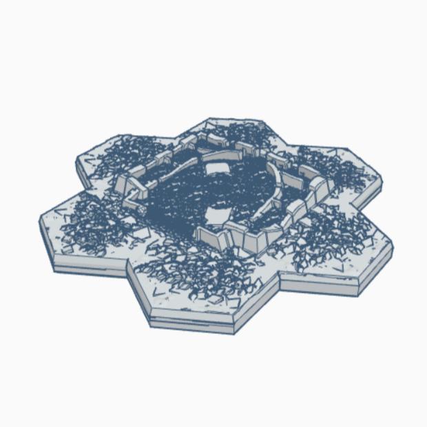 Destroyed Hardened Mech Factory Hex Map Scale HMSMilD023