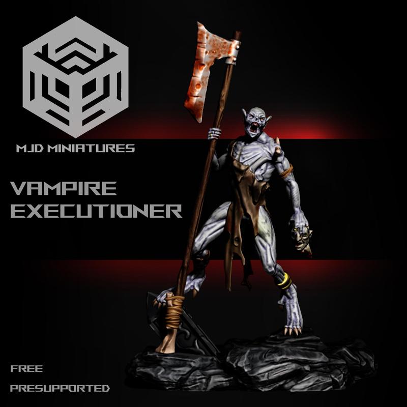 Vampire Executioner - Fantasy miniature -Free presupported - 50mm base