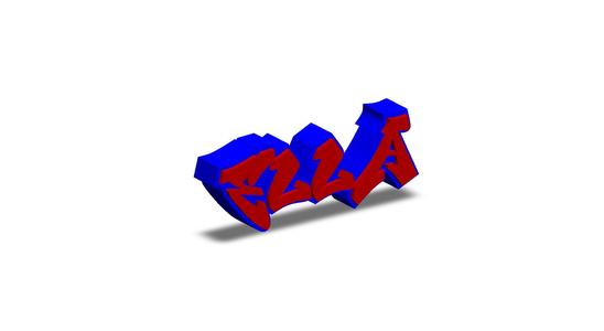 Ella Personalized graffiti name tag