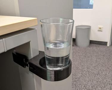 Customizable leg-clamping desk cup holder