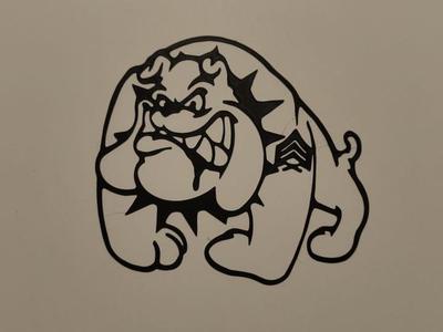 bulldog police wall art