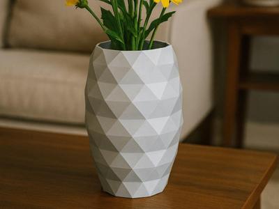 Modern Decorative Vase with Faceted Structure