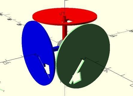 OpenScad axes and rotations (design aid)