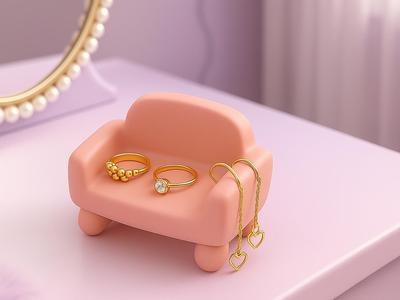 Comfy Sofa Jewelry Tray Earring necklace holder