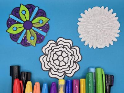 Flower Mandala Coloring DIY Set 7