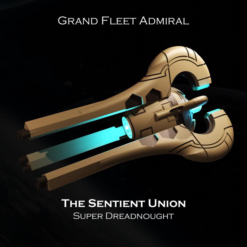 SCI-FI Ships Super Dreadnought - Sentient Union - Presupported