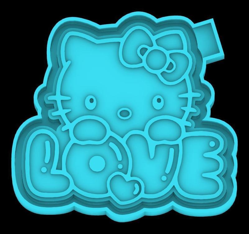 Hello Kitty in Love - Love - freshie mold - STL for silicone mold