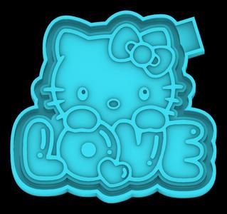 Hello Kitty in Love - Love - freshie mold - STL for silicone mold