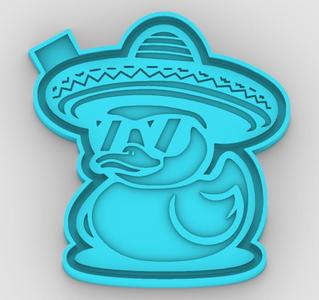 Duck with Mexican Hat - freshie mold - STL for silicone mold