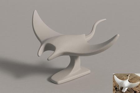 Manta Ray Abstract Sculpture