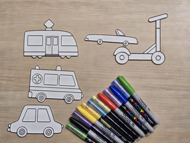 Car Tram Truck Vehicle Coloring