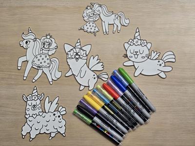 Fairy Princess Unicorn Cat Dog Alpaca Coloring