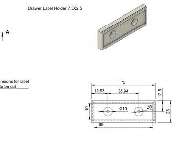 Label Holder STL 7.5 X 2.5