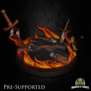 Hell Fire Base 25mm [PRE-SUPPORTED] Stone Lava Floor
