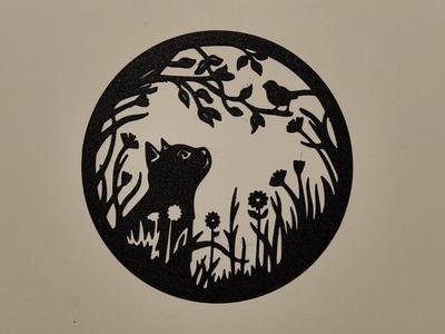 Cant and bird silhouette wall art