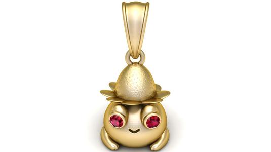 Cute Gold Pendant 3D printable model
