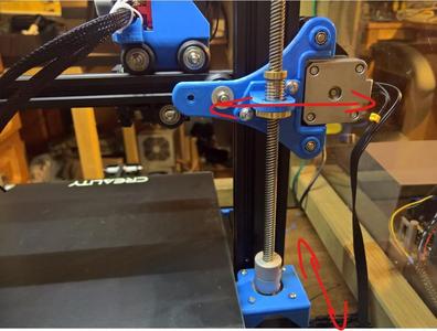 Ender 3 Z axis antibacklash nut, adjustable for direct drive setup.
