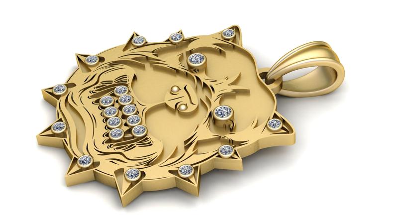 Lion Head Pendant 3d printable model