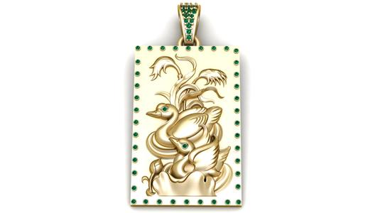 Golden Swan Pendant