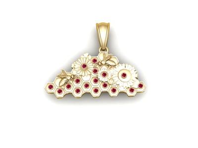 gold bee pendant 3d printable model