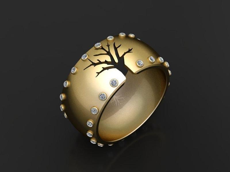 Gold tree ring 3D printable model