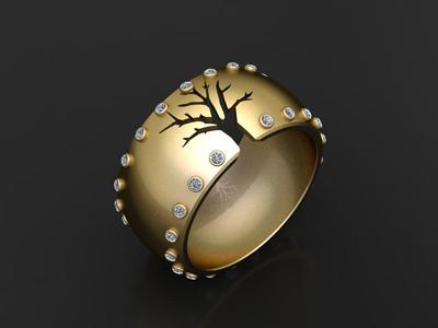Gold tree ring 3D printable model