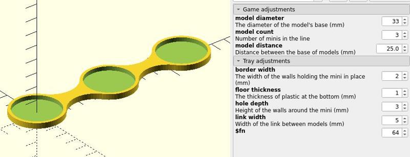 Conga line model tray customizer