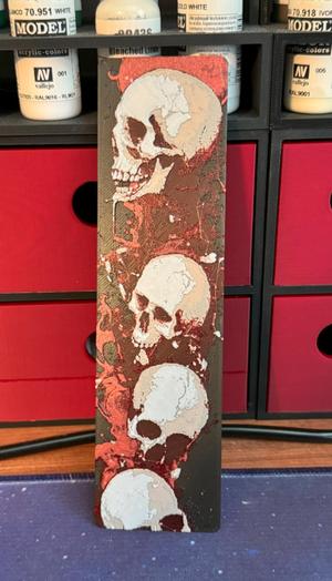 Red Skulls Hueforge Halloween Bookmark