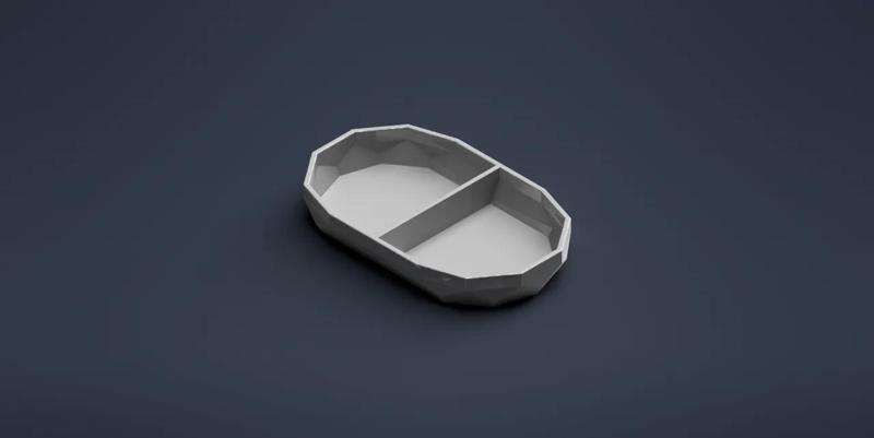 Low Poly Tray / Bowl with dividers   