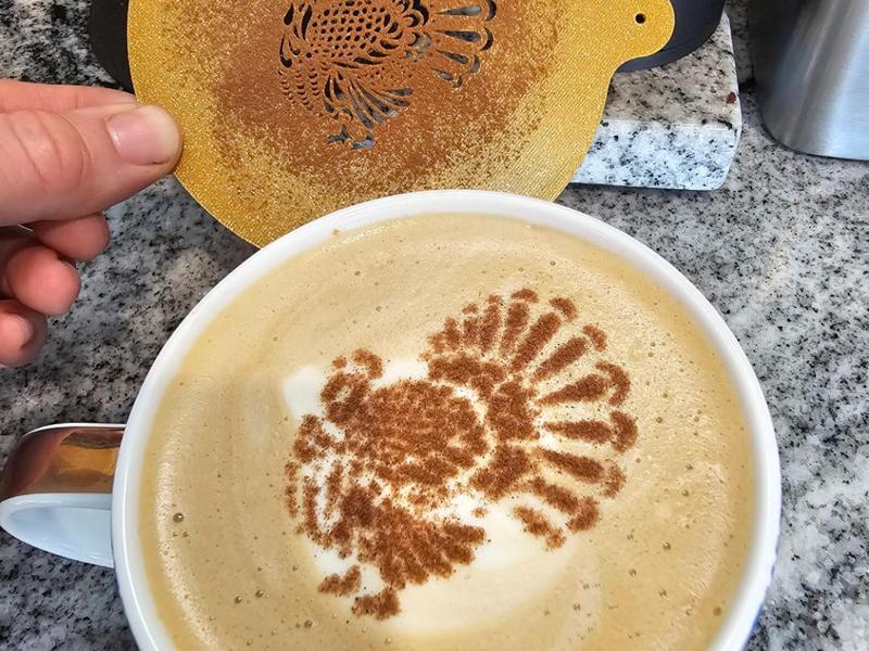 Perfect Turkey Latte Art Stencil for Thanksgiving