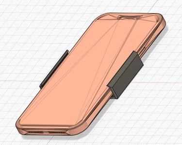 Iphone 13 Pro with Leather Case Mount Clamp with metal plate 